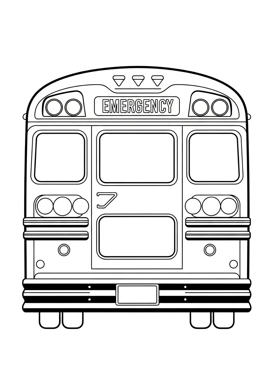 School Bus Coloring Pages 18 Rear view of School Bus coloring page