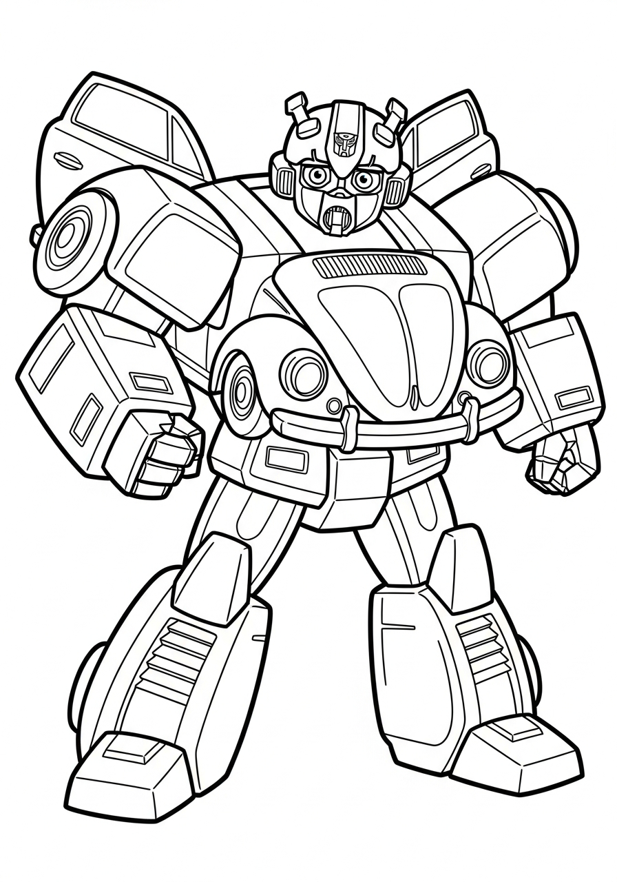 Bumblebee Coloring Pages 23 Retro G1 cartoon style Bumblebee coloring page