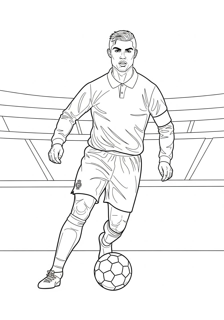 Retro jersey Cristiano Ronaldo coloring page