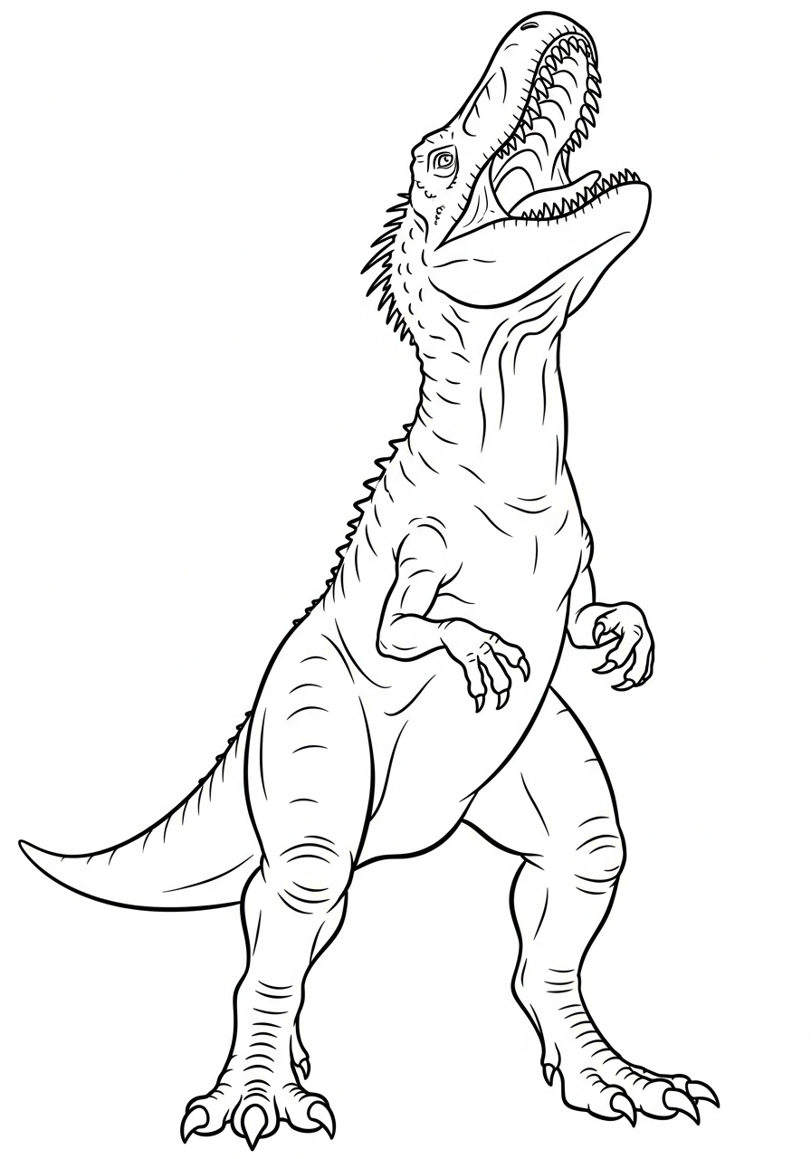 Indominus Rex Coloring Pages 24 Roaring Indominus Rex standing tall coloring page