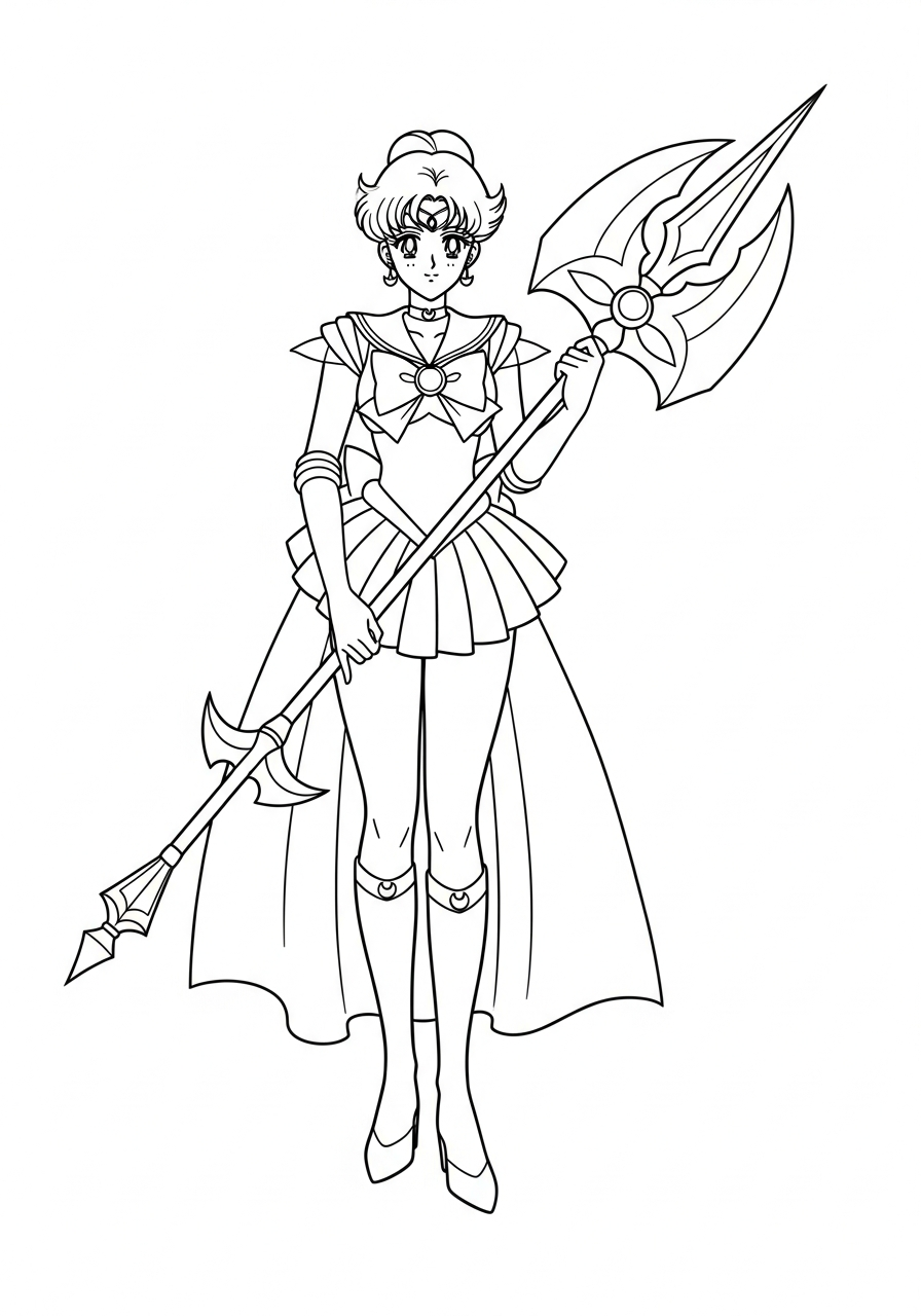 Sailor Moon Coloring Pages 23 Sailor Saturn silence glaive coloring page