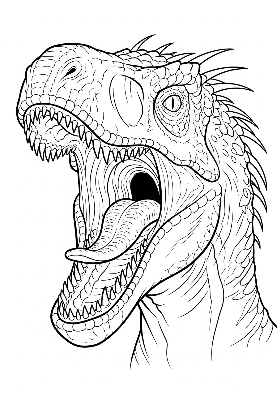 Indoraptor Coloring Pages 27 Scary Indoraptor face roaring coloring page