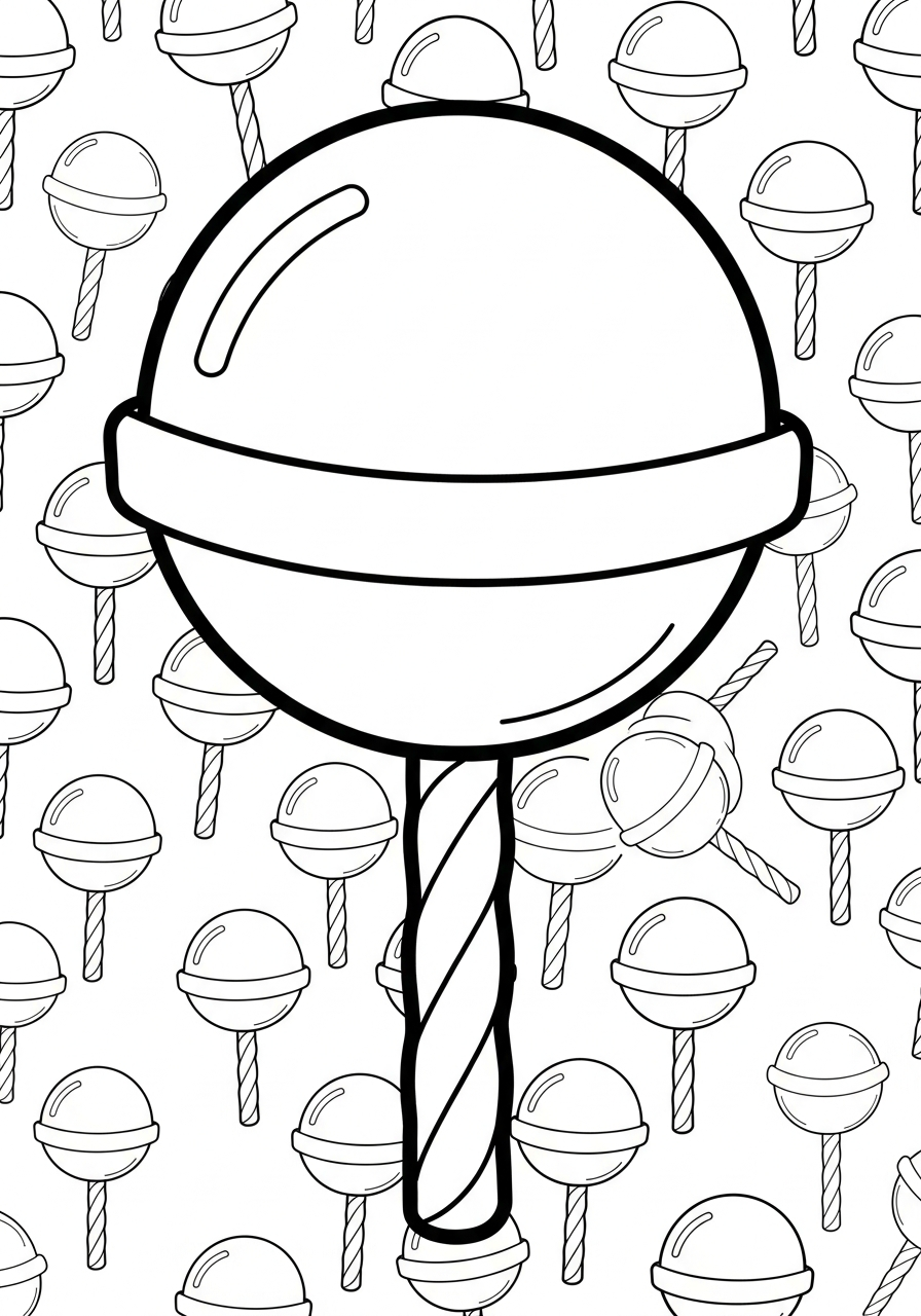 Lollipop Coloring Pages 30 Seamless background pattern with lollipop coloring page
