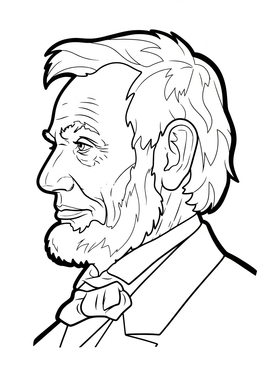 Abraham Lincoln Coloring Pages 20 Side profile Abraham Lincoln face coloring page