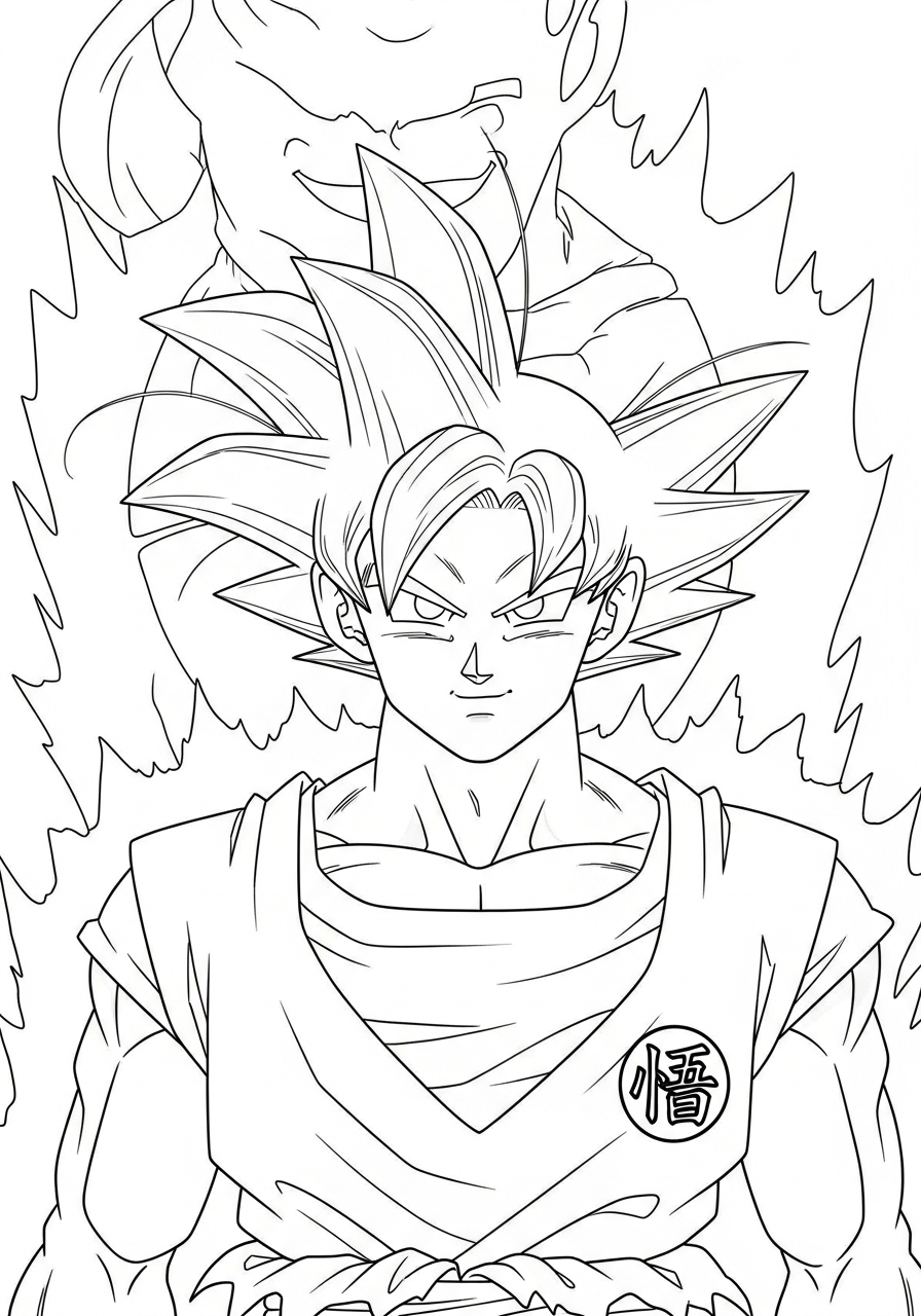 Goku Coloring Pages 26 Silver hair Ultra Instinct Goku coloring page
