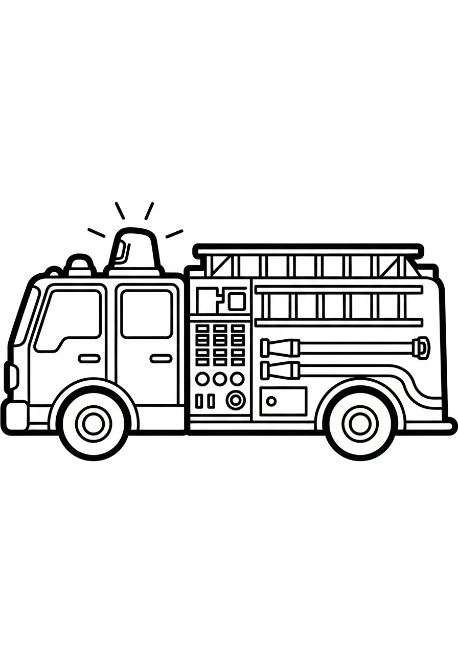 Fire Truck Coloring Pages 21 Simple outline toddler fire truck coloring page