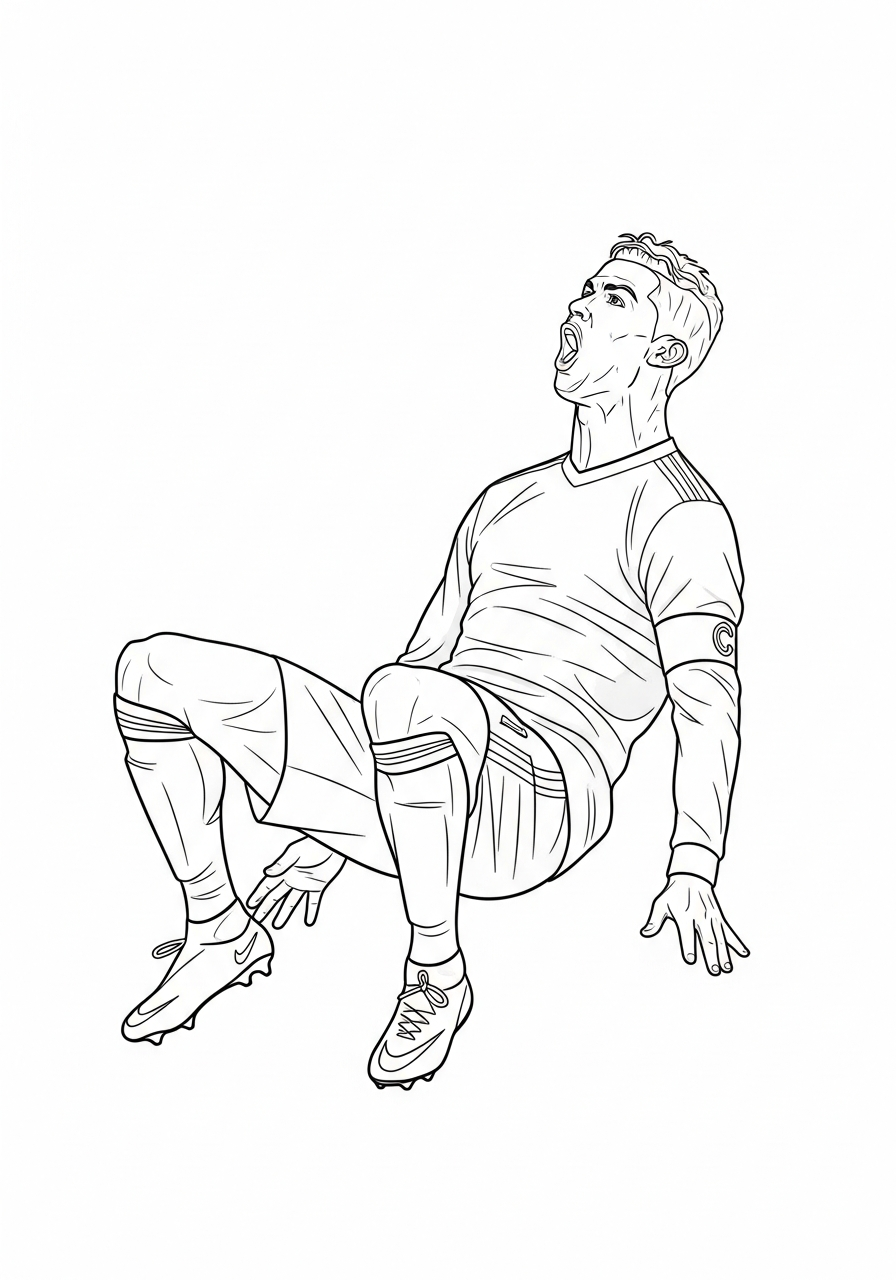 Siuuu celebration Cristiano Ronaldo coloring page