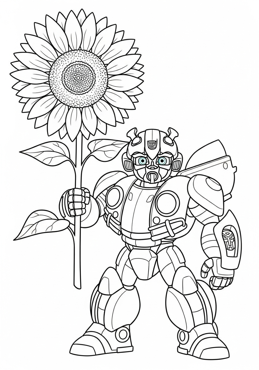 Bumblebee Coloring Pages 24 Small Bumblebee holding a flower coloring page