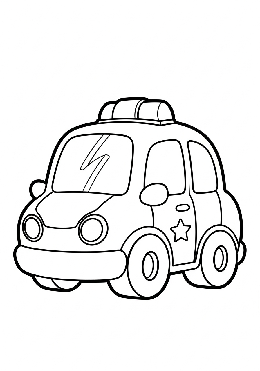 Police Car Coloring Pages 28 Small cute mini police car coloring page