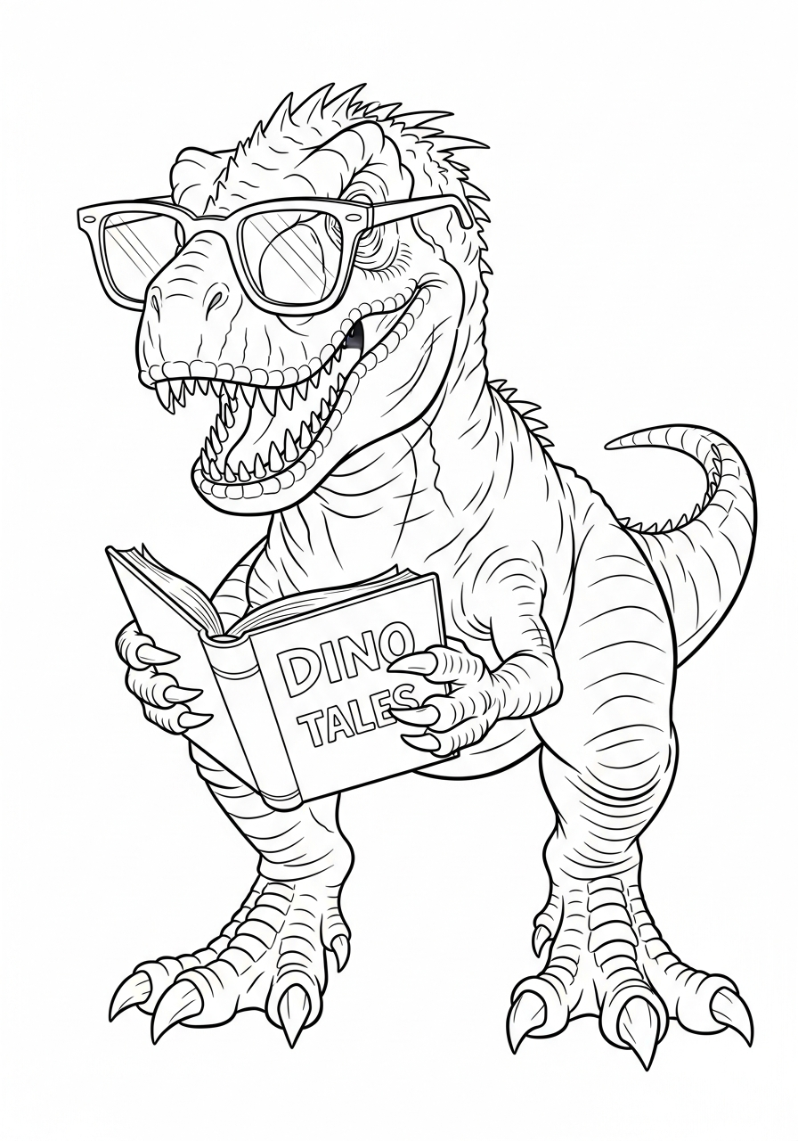 Indominus Rex Coloring Pages 28 Smart Indominus Rex reading book coloring page