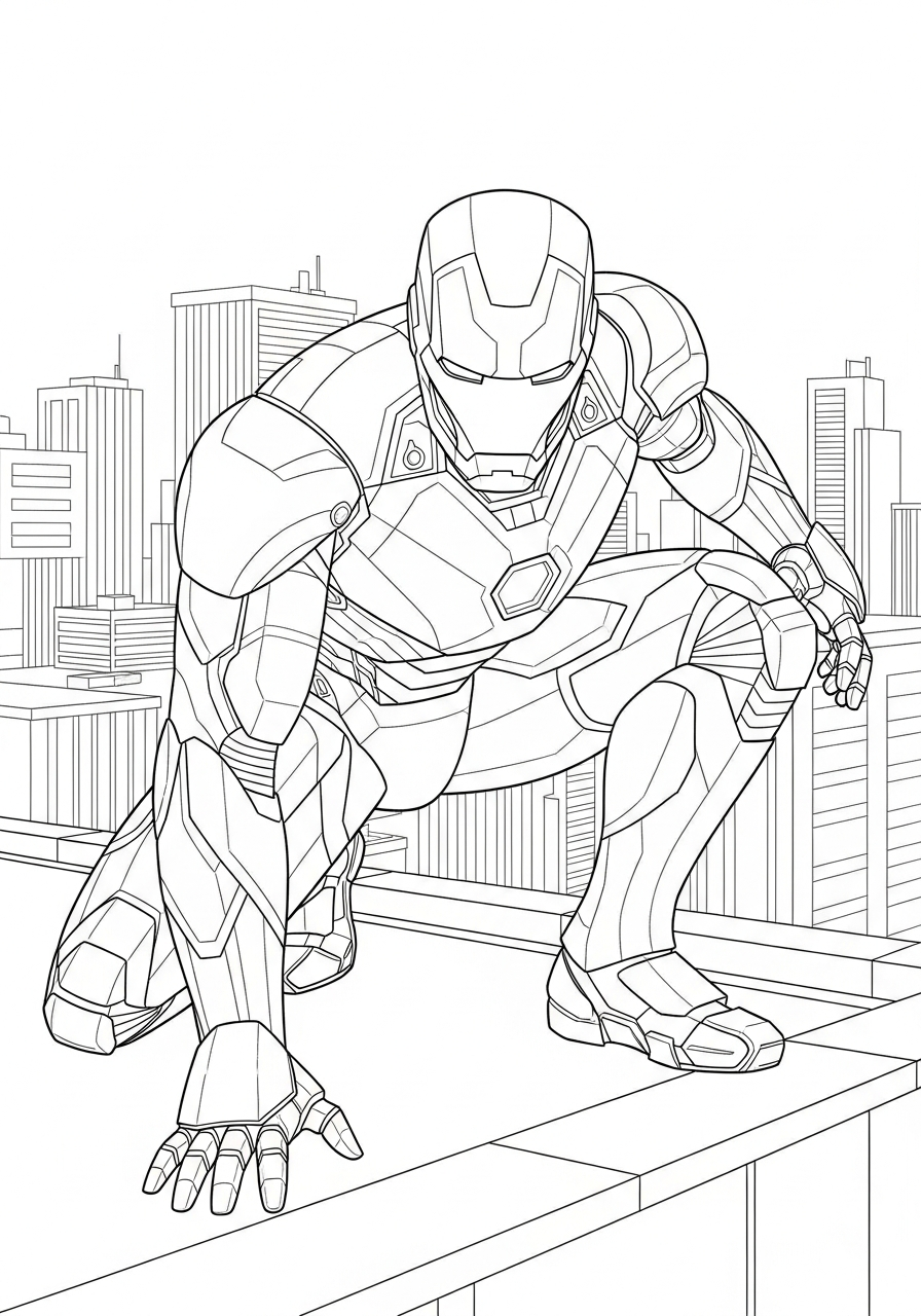 Iron Man Coloring Pages 29 Stealth mode Iron Man suit coloring page