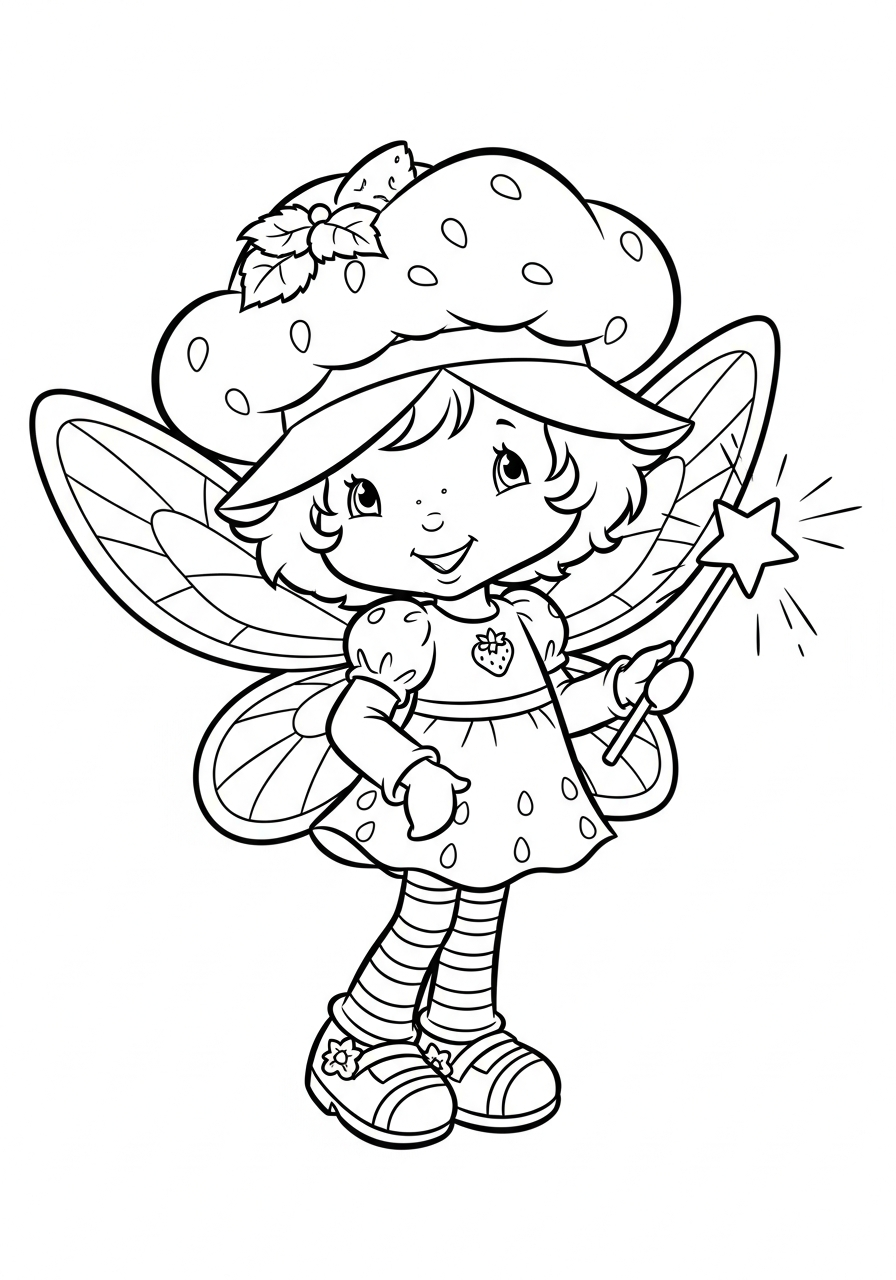 Strawberry Shortcake fairy wings coloring page