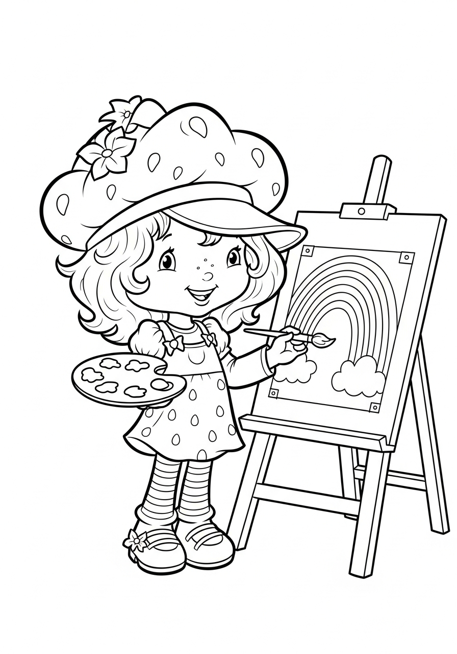 Strawberry Shortcake painting art coloring page