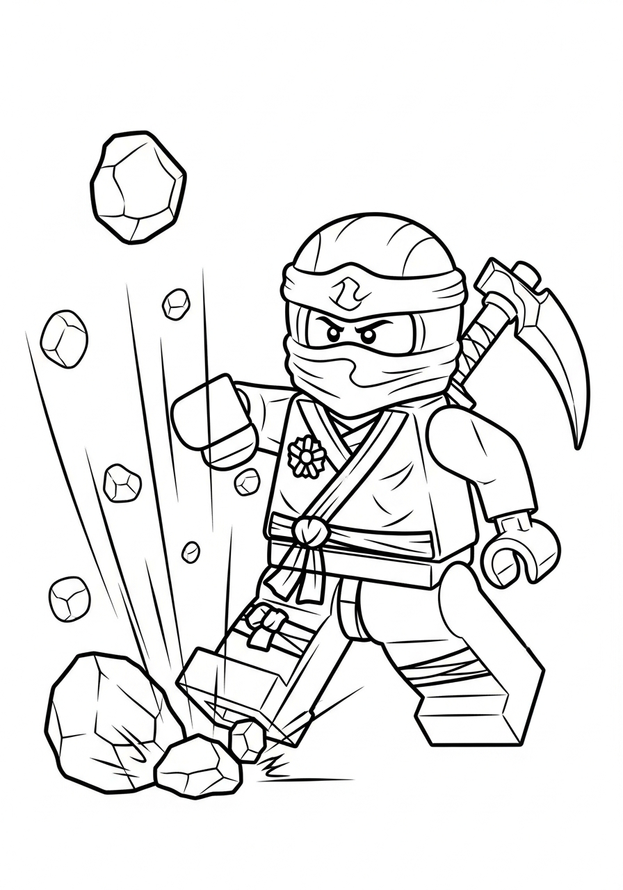 Ninjago Coloring Pages 15 Strong Ninjago Cole earth punch coloring page
