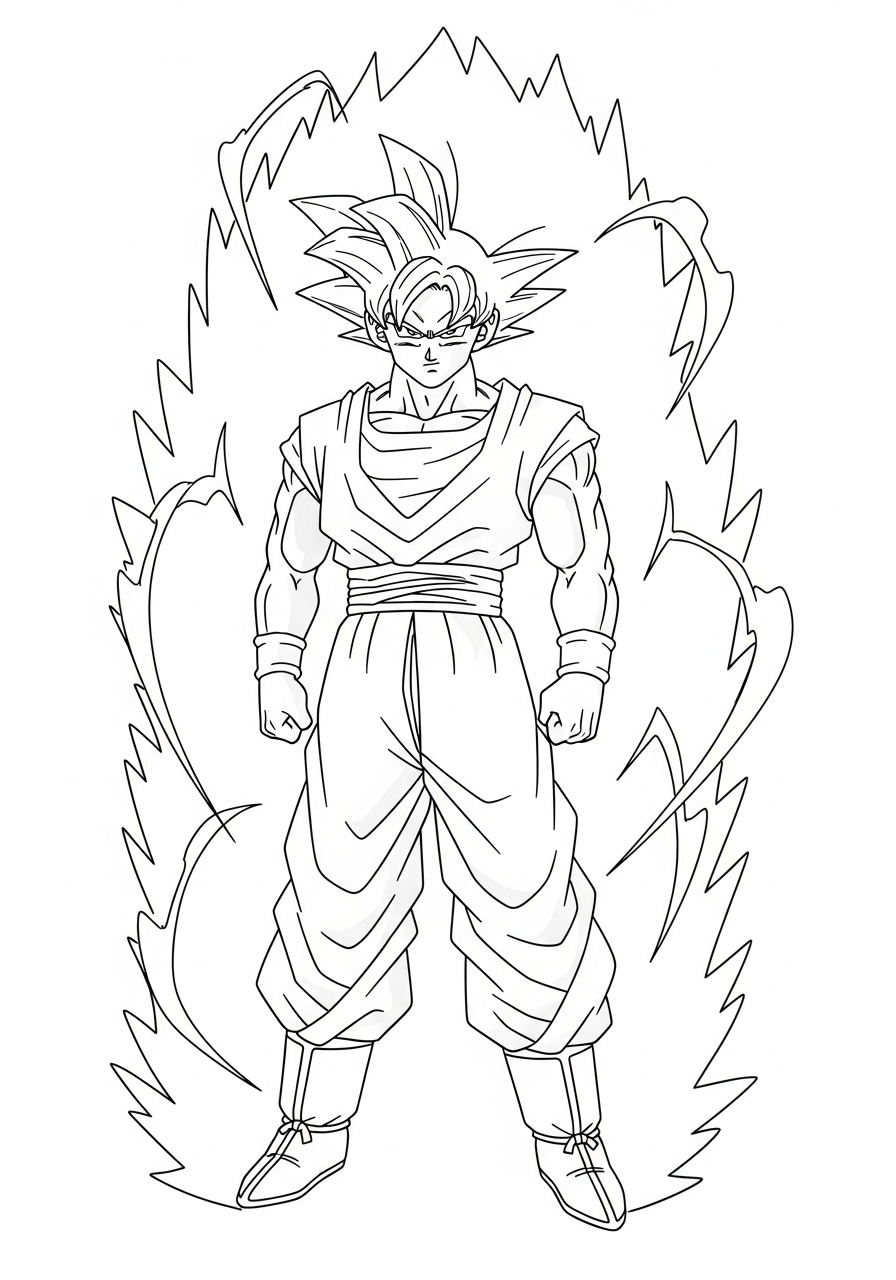 Goku Coloring Pages 28 Super Saiyan Blue Goku power coloring page