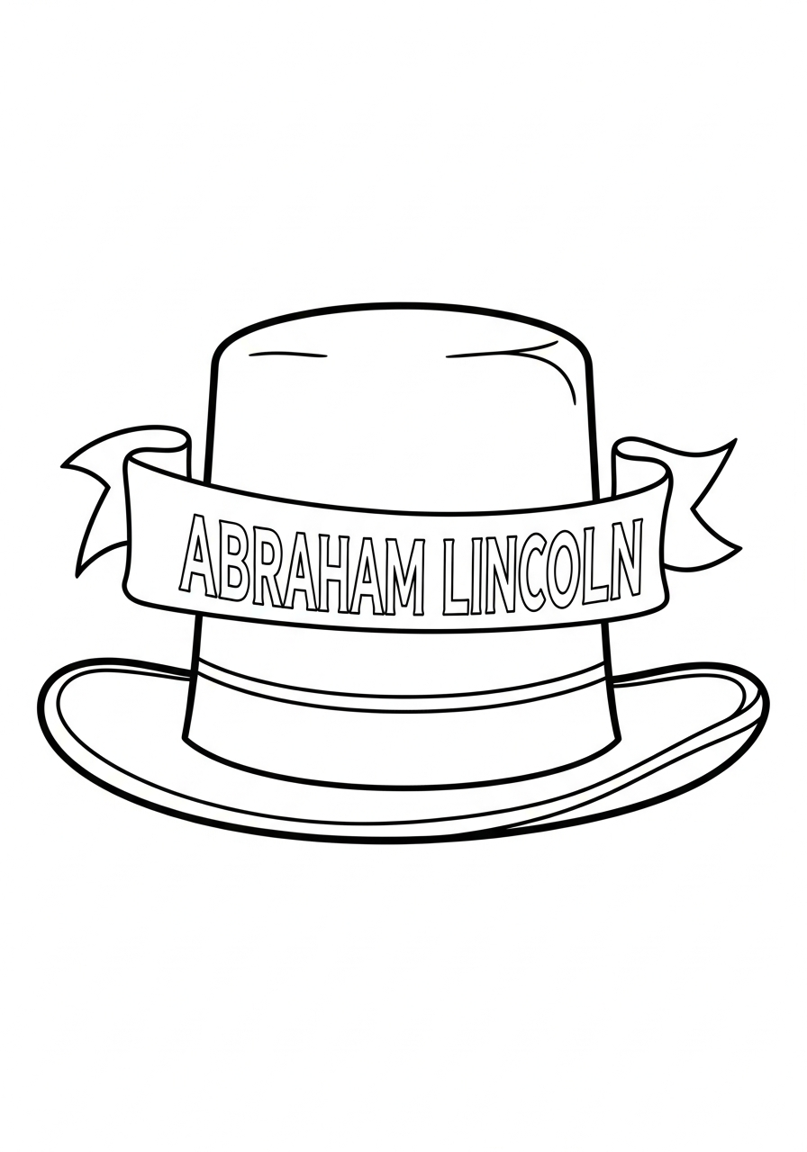 Abraham Lincoln Coloring Pages 23 Tall stovepipe hat Abraham Lincoln coloring page