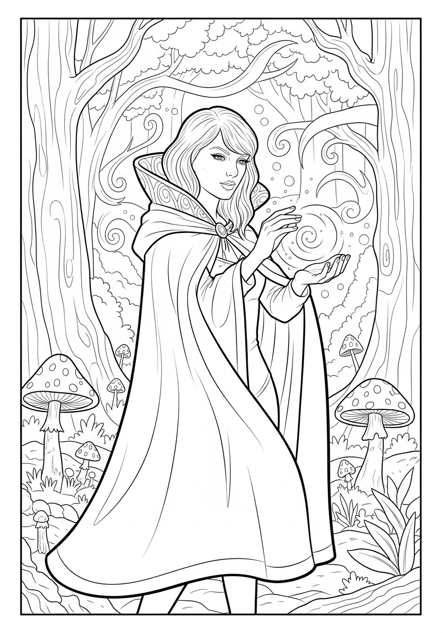 Taylor Swift Coloring Pages 12 Taylor Swift holding magical orb coloring page
