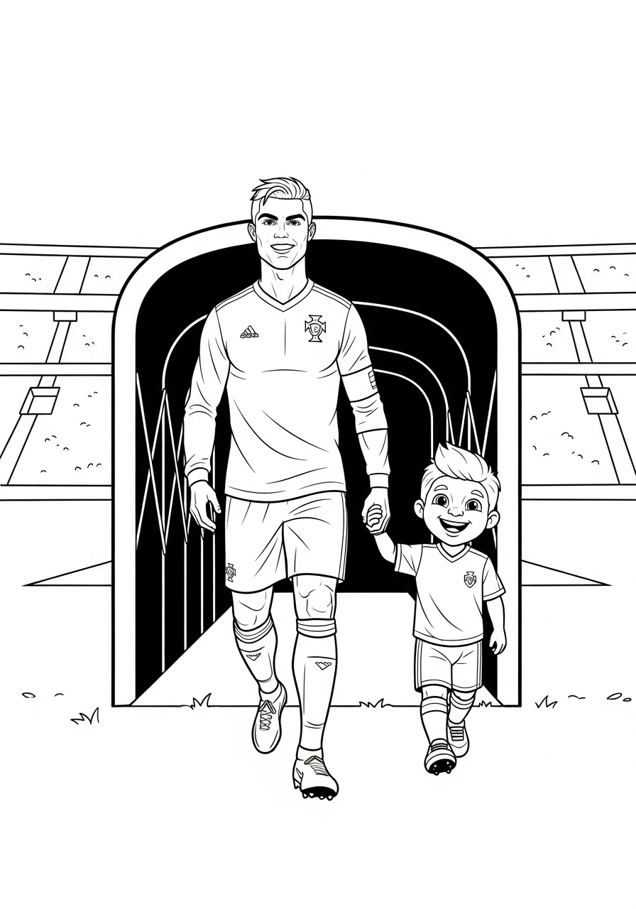 Tunnel walk Cristiano Ronaldo coloring page