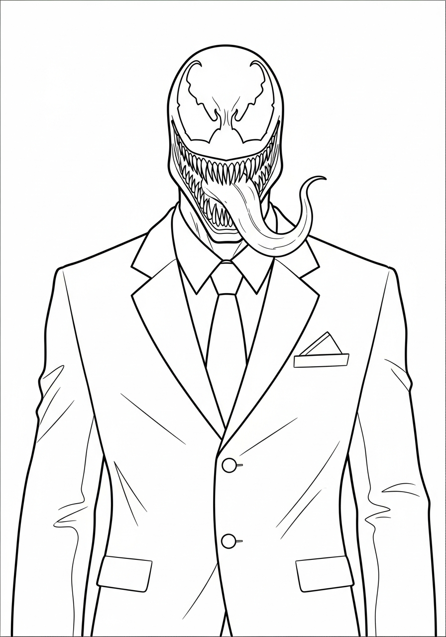 Venom Coloring Pages 22 Venom in formal business suit coloring page