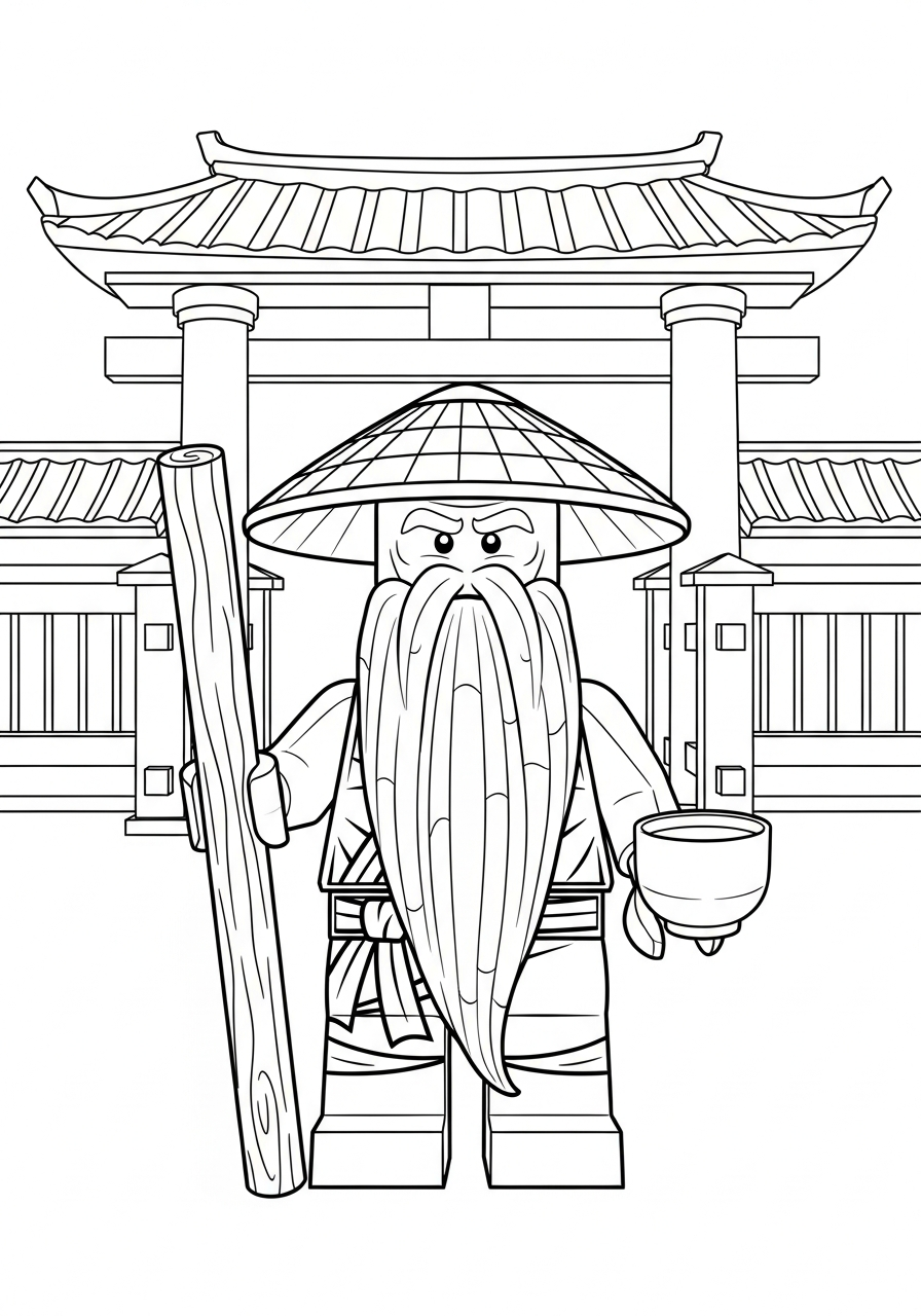Ninjago Coloring Pages 16 Wise Master Wu Ninjago tea coloring page