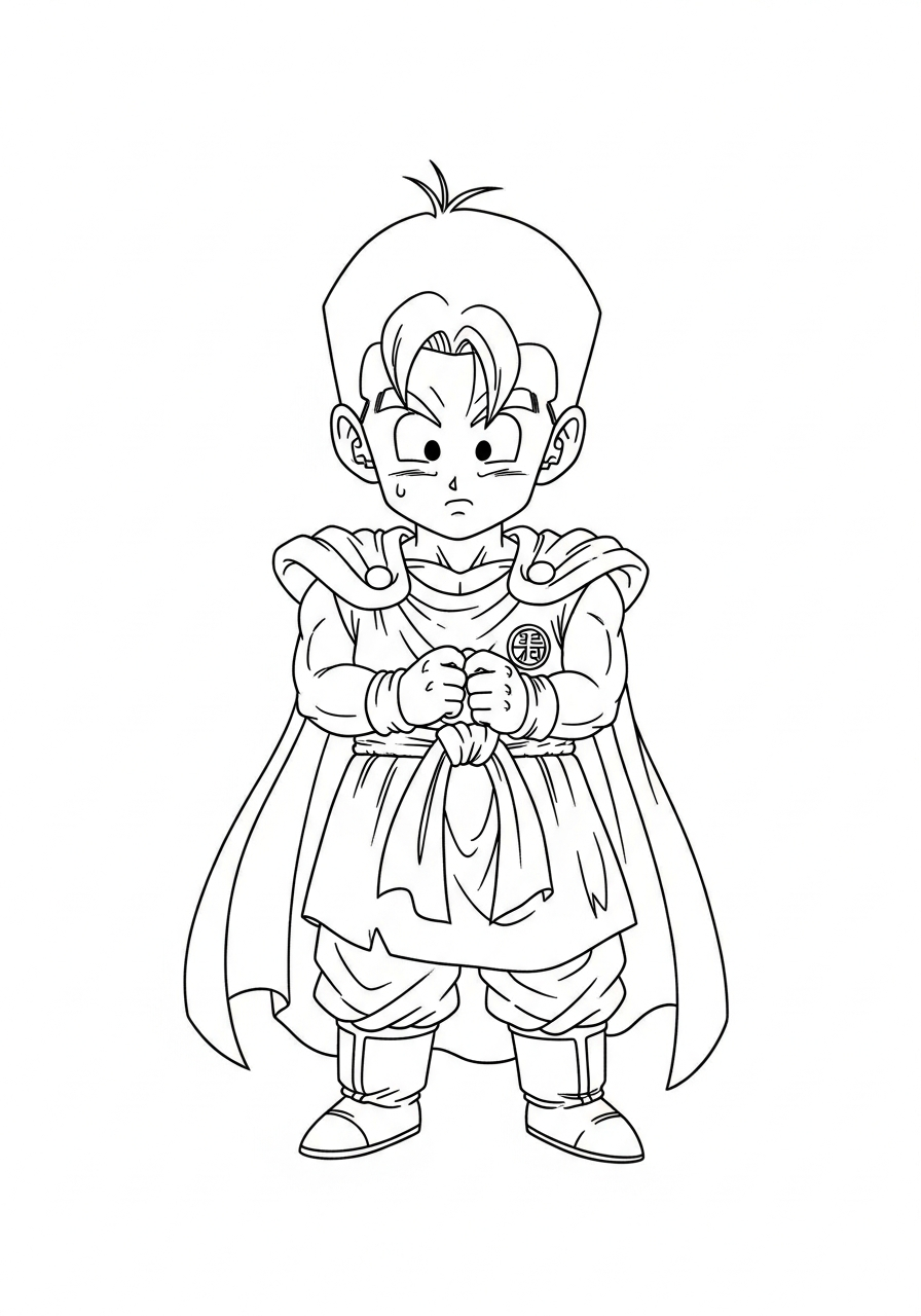 Young Gohan wearing purple outfit coloring page