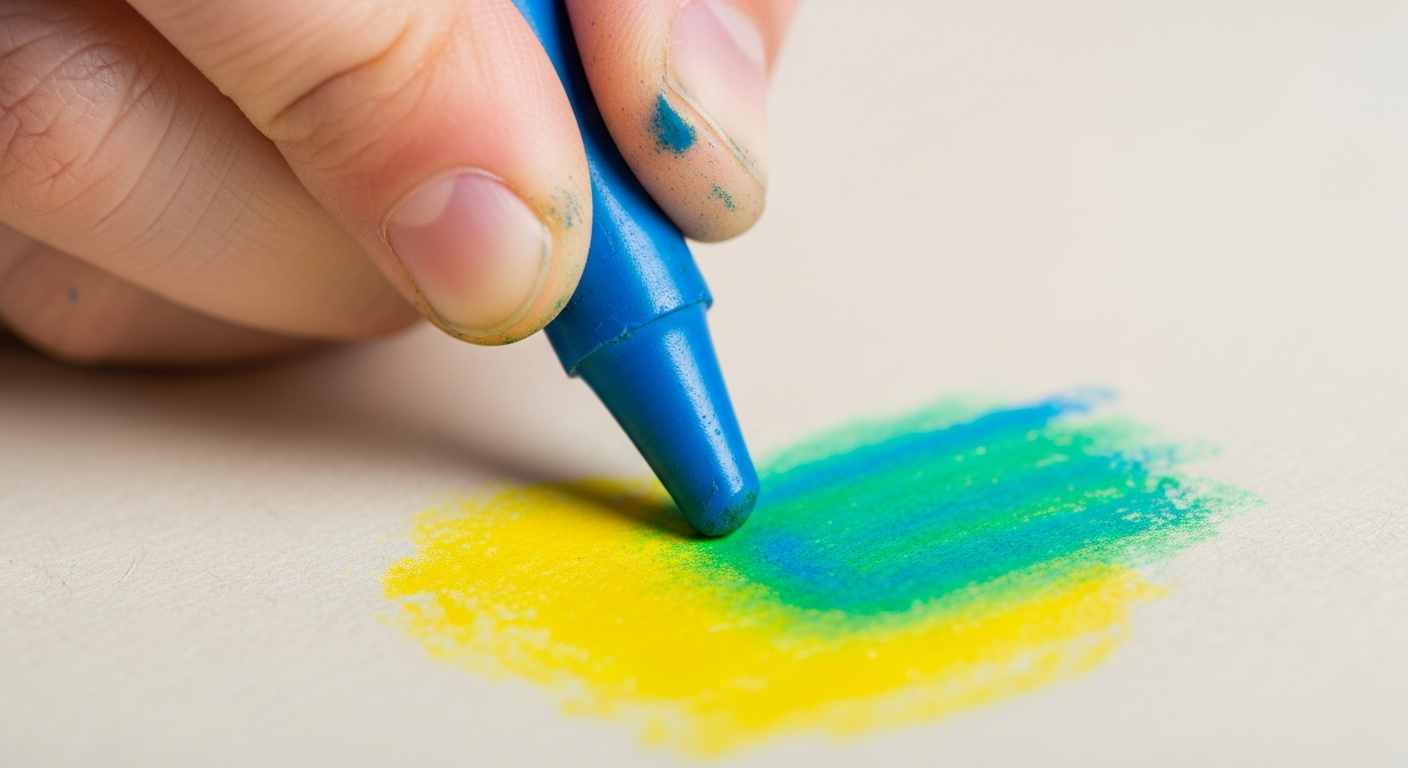 How to Use Coloring Pages for Emotional Regulation in Kids 4 Close up of blending techniques using crayons to teach fine motor skills and focus.