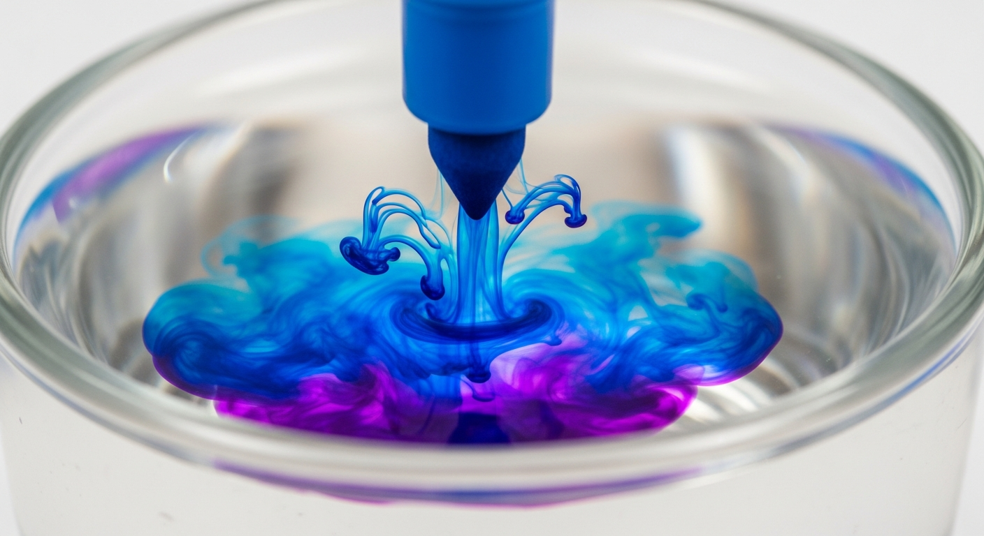 Soaking a dried marker nib in alcohol to dissolve the clogged ink.