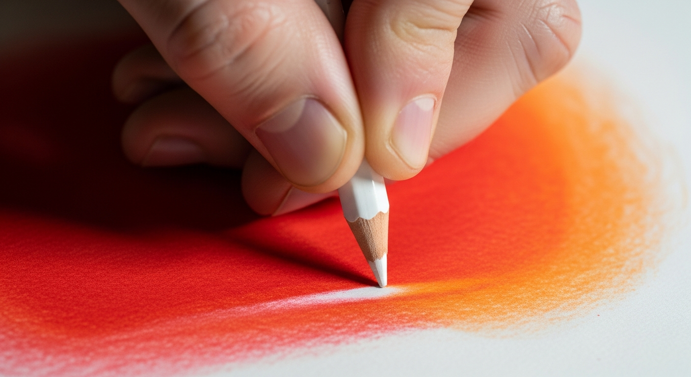 How to Blend Colored Pencils Like a Pro: A Beginner’s Guide 3 Burnishing with a white pencil to blend colored layers smoothly