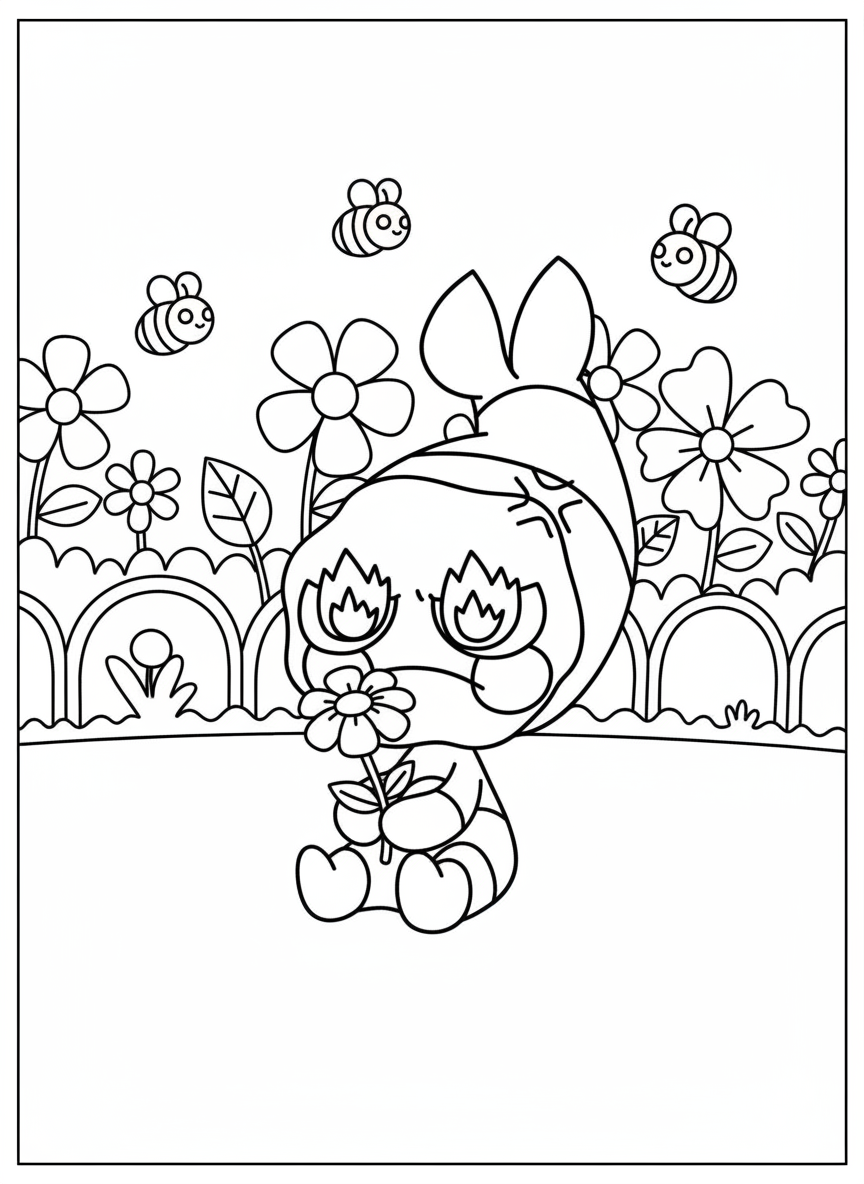 Angry Shrimpo character Dandy’s World coloring page