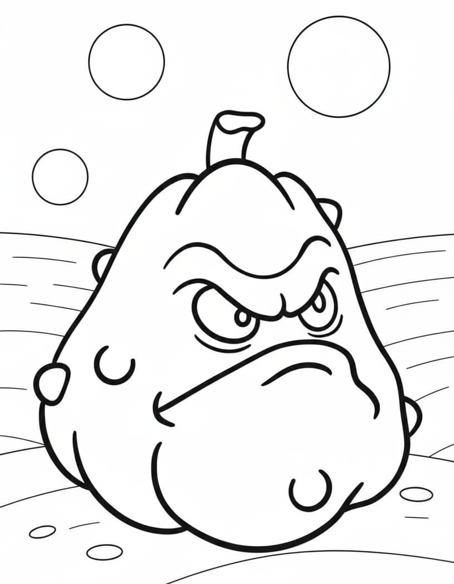 Angry Squash Plants vs Zombies coloring page