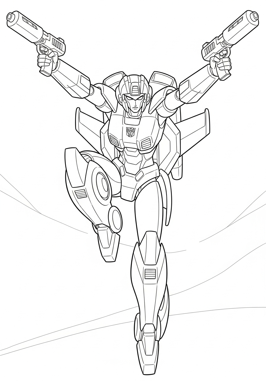 Arcee female autobot action pose coloring page