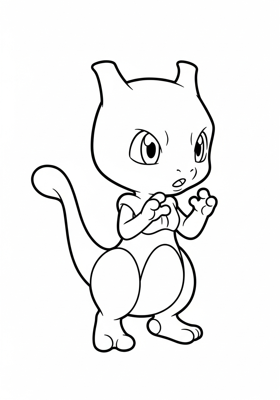Mewtwo Coloring Pages 3 Baby Mewtwo clone character coloring page
