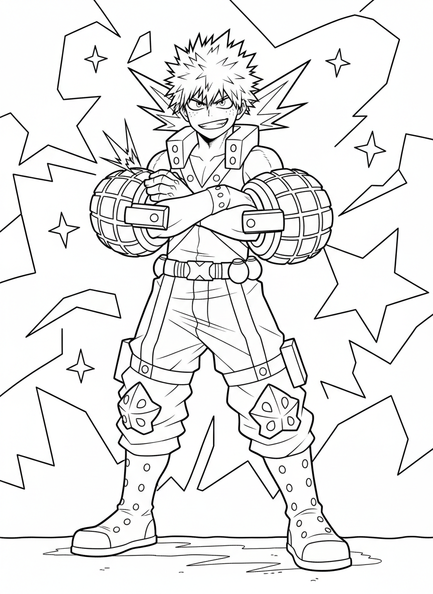 Bakugo hero costume My Hero Academia coloring page