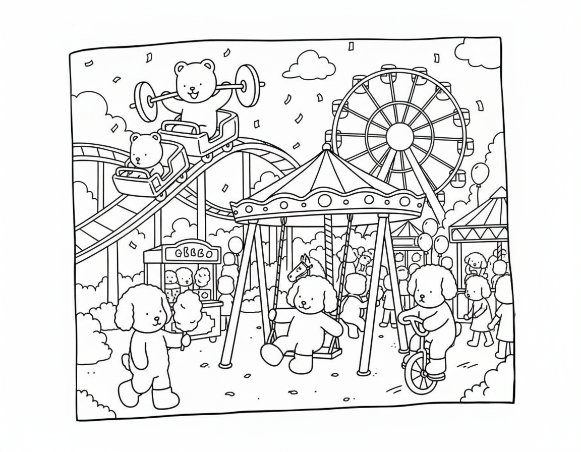 Bobbie Goods coloring pages amusement park rides
