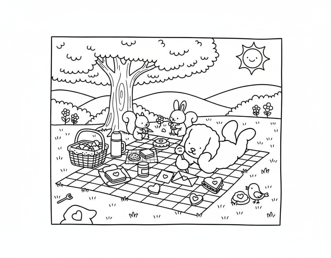 Bobbie Goods coloring pages picnic letter writing
