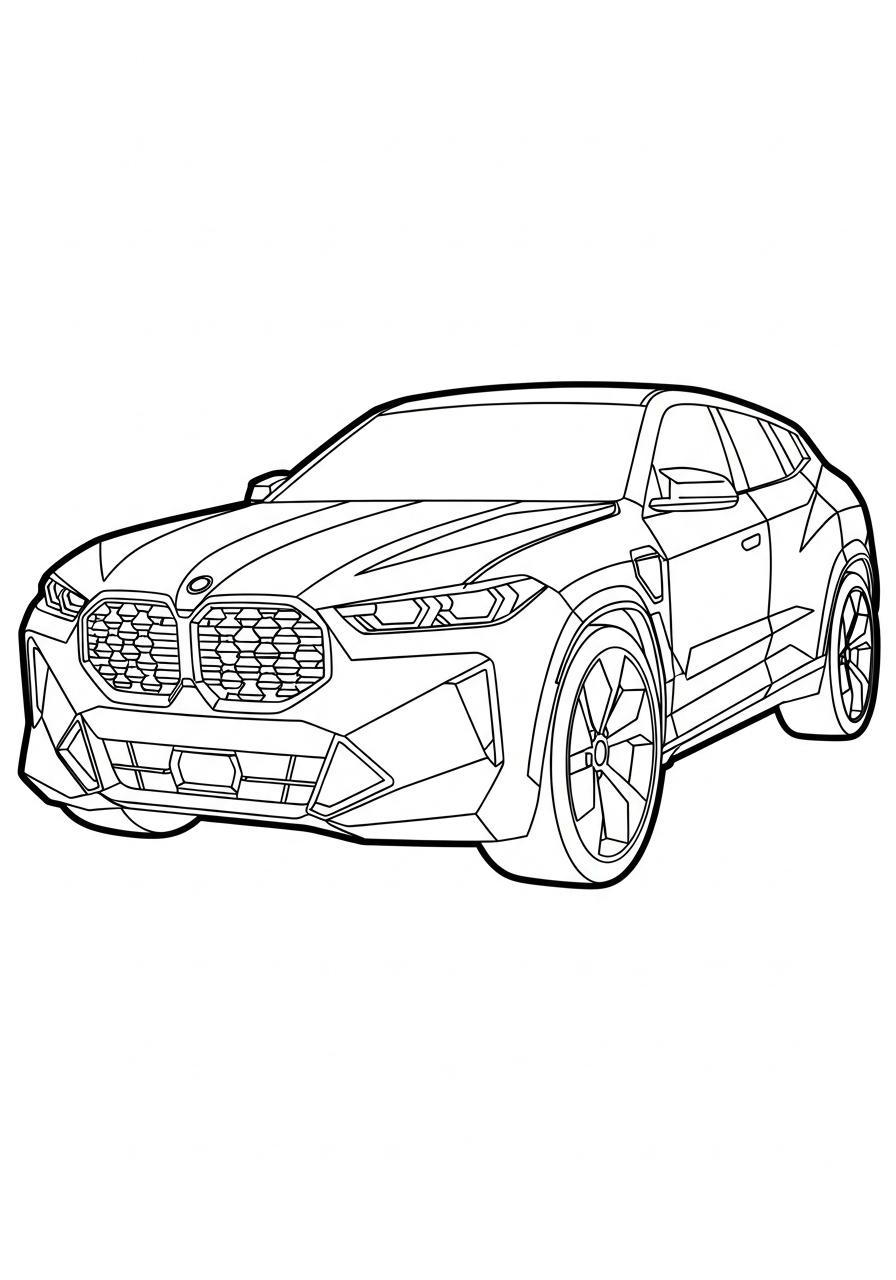 Concept BMW XM luxury SUV coloring page