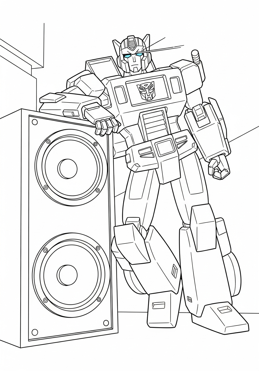 Cool Jazz autobot standing pose coloring page
