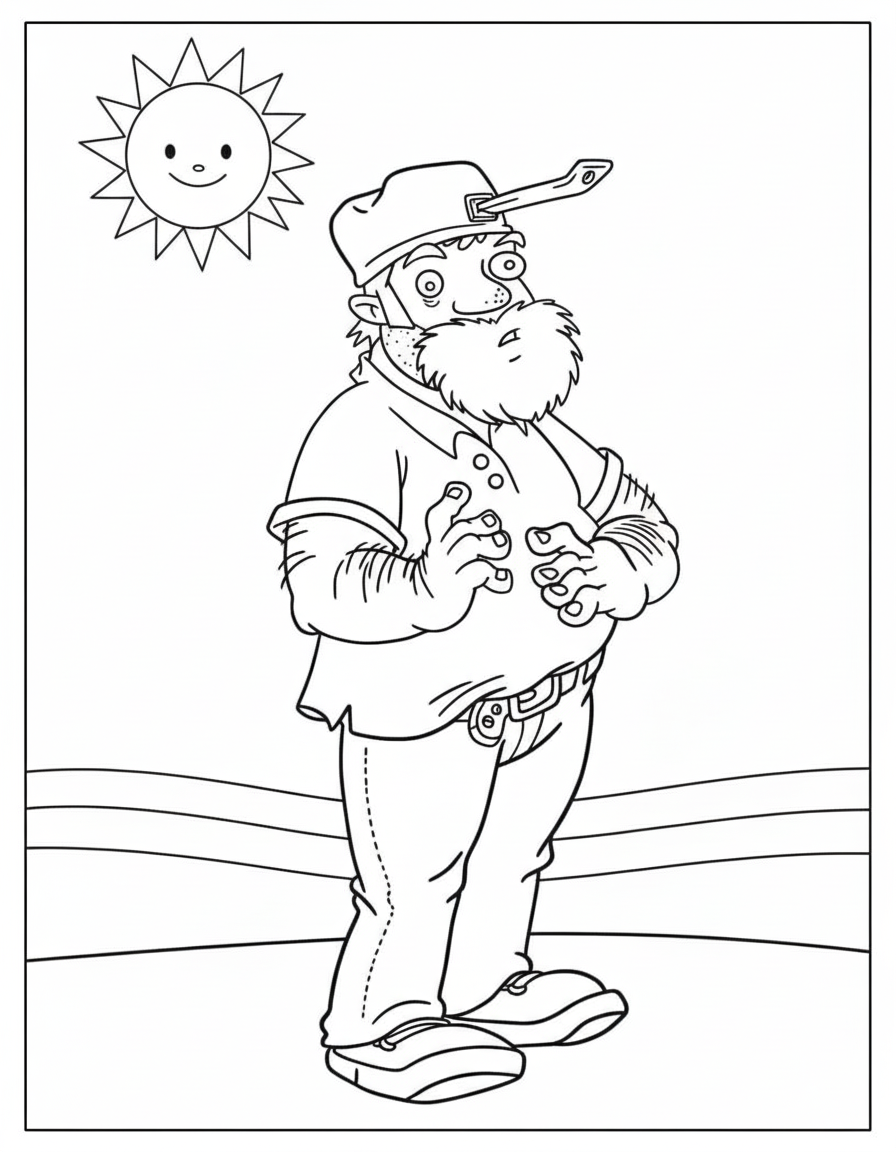 Crazy Dave character Plants vs. Zombies coloring page