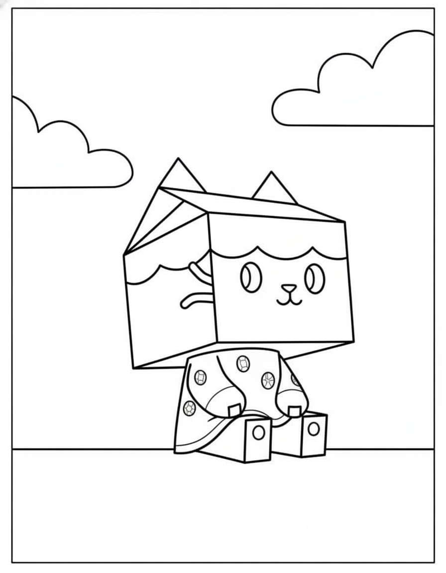 Cute Baby Box sitting Gabby’s Dollhouse coloring page
