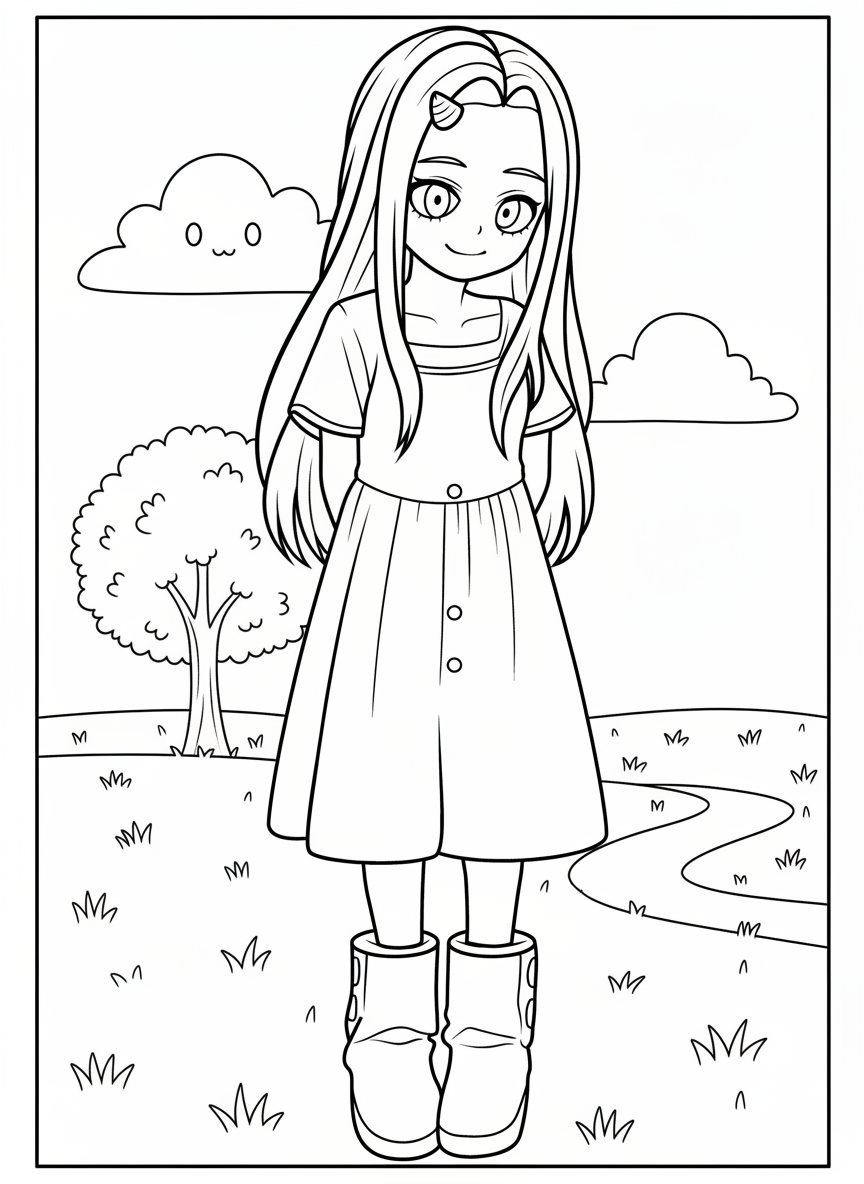 Cute Eri standing My Hero Academia coloring page