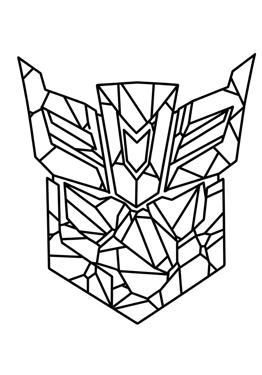 Decepticon logo symbol sharp design coloring page