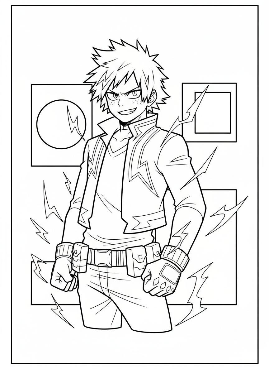Denki Kaminari My Hero Academia coloring page