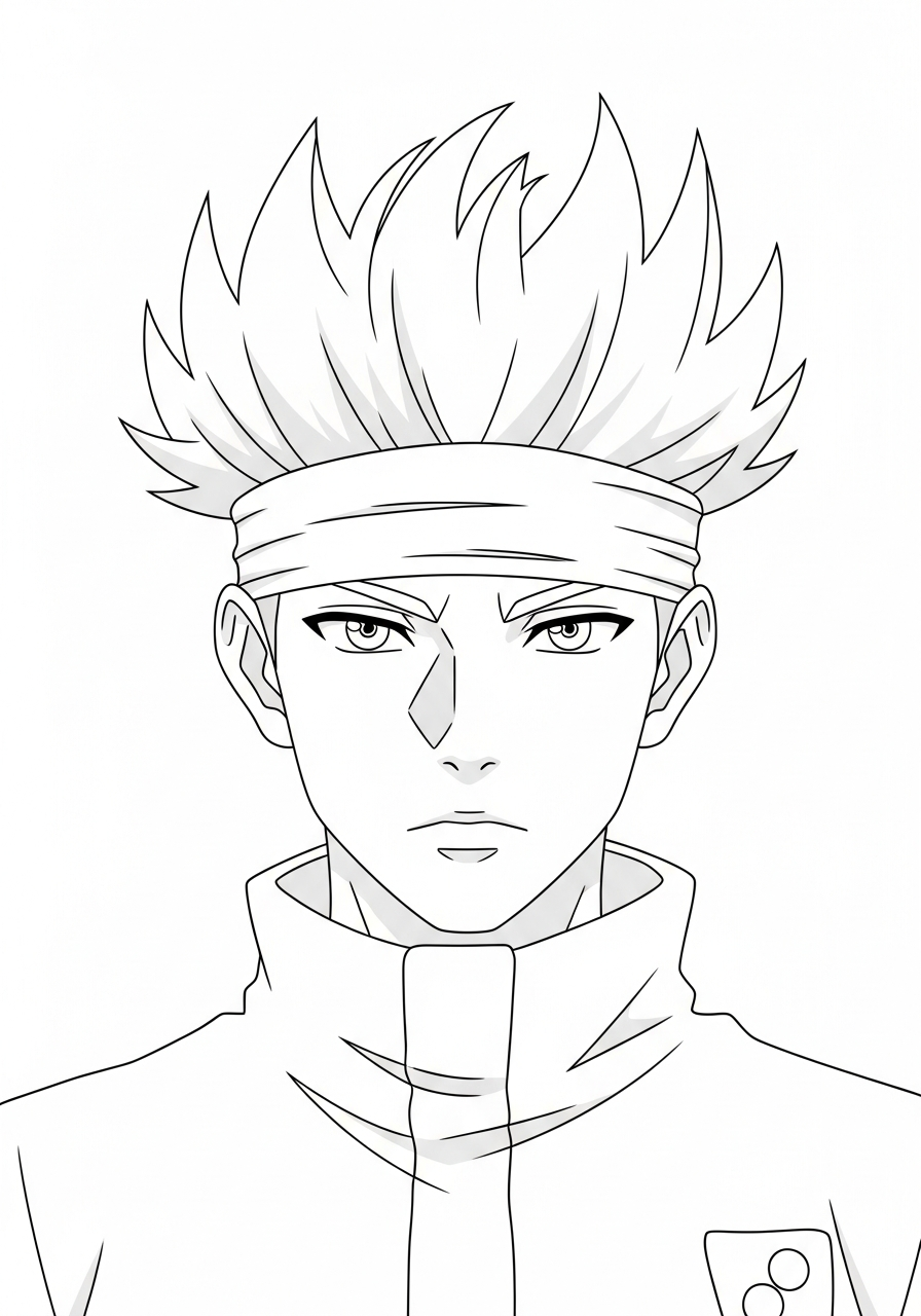 Satoru Gojo Coloring Pages 12 Easy Satoru Gojo face line art coloring page