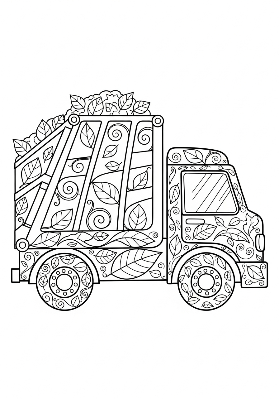 Garbage Truck Coloring Pages 14 Eco friendly green garbage truck coloring page