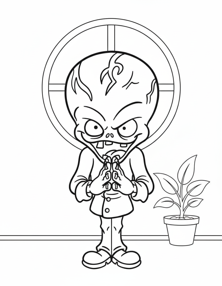 Evil Dr. Zomboss Plants vs. Zombies coloring page
