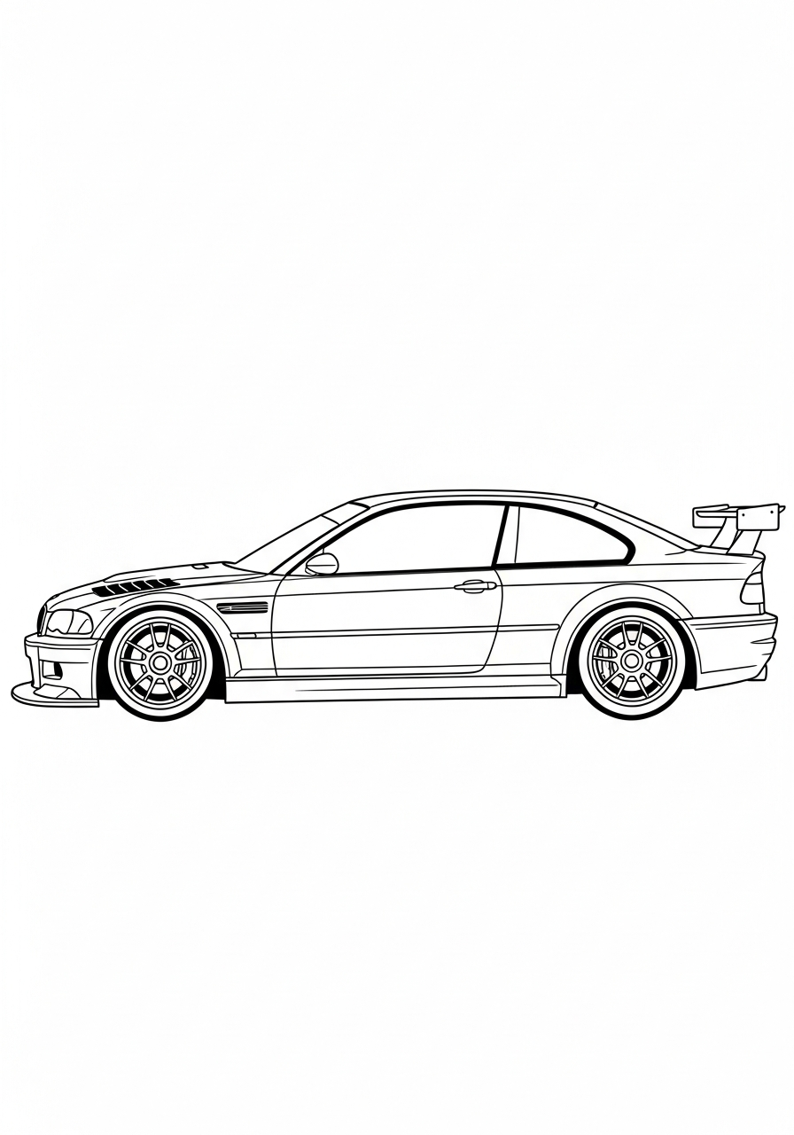 Fast BMW M3 GTR racing coloring page