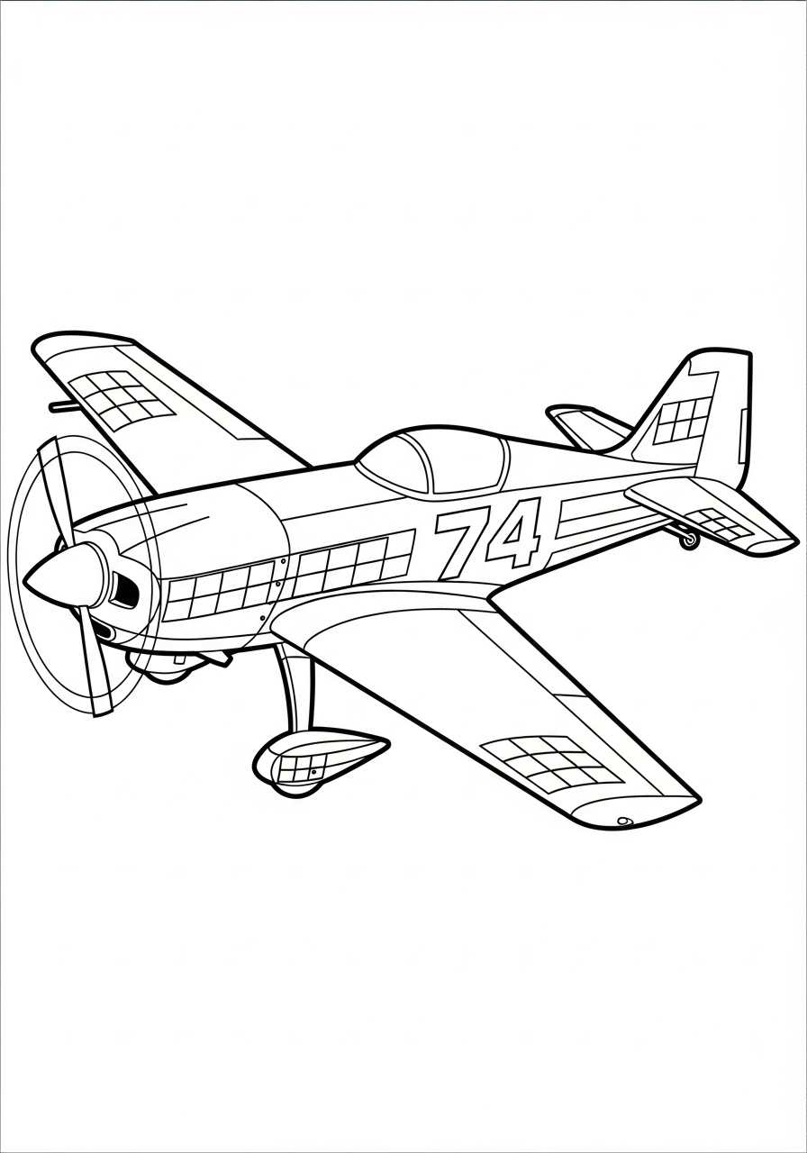 Airplane Coloring Pages 15 Fast air racing sports plane coloring page
