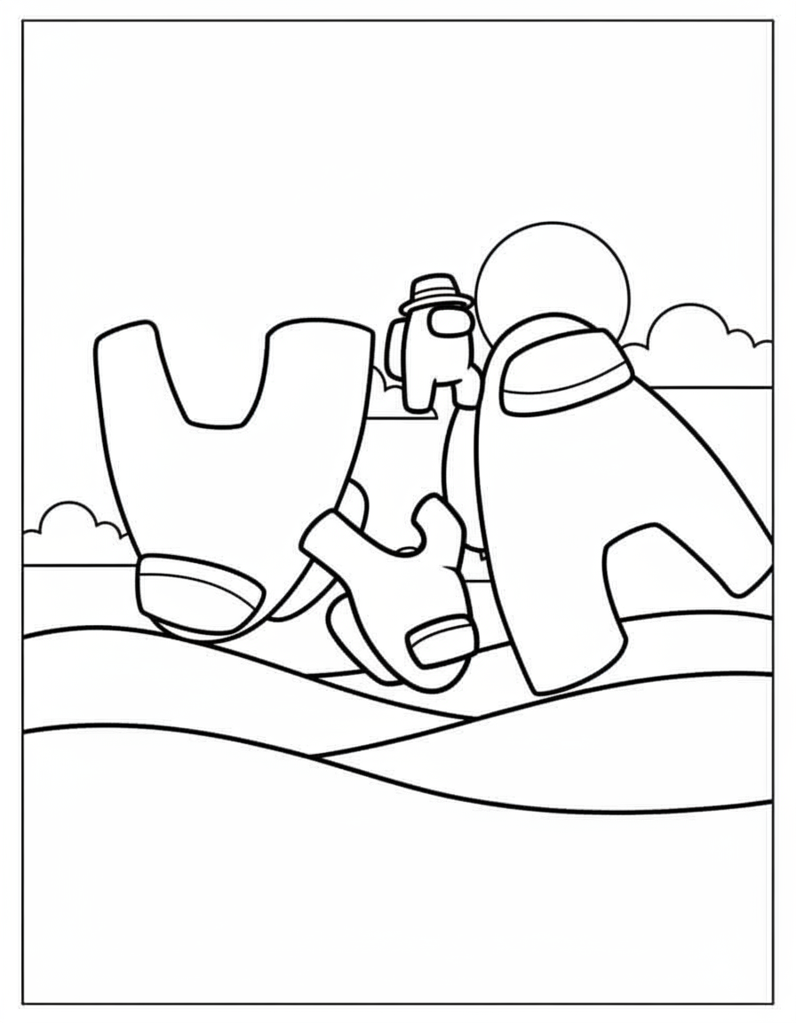 Floating crewmates in space Among Us page