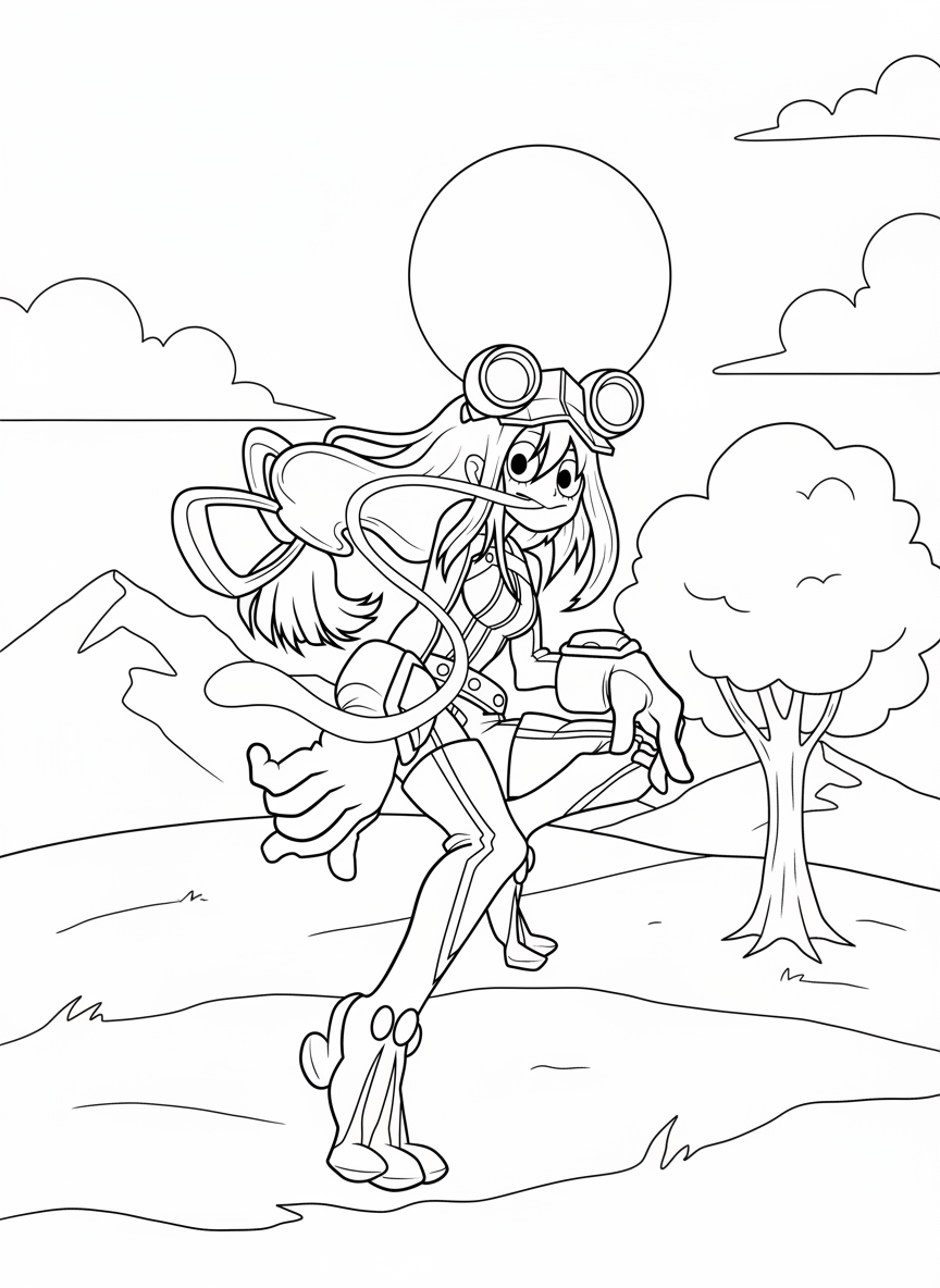 Froppy Tsuyu Asui hero My Hero Academia coloring page