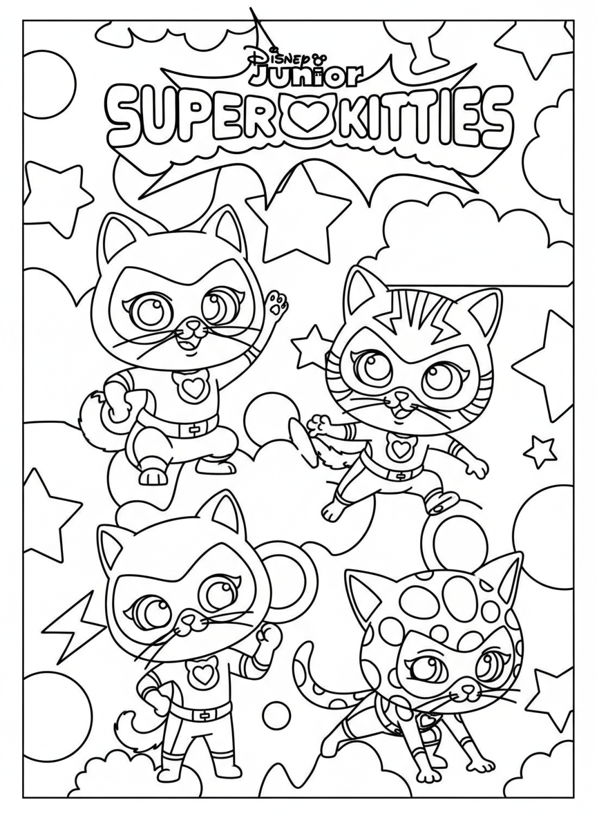 Full team logo SuperKitties coloring page